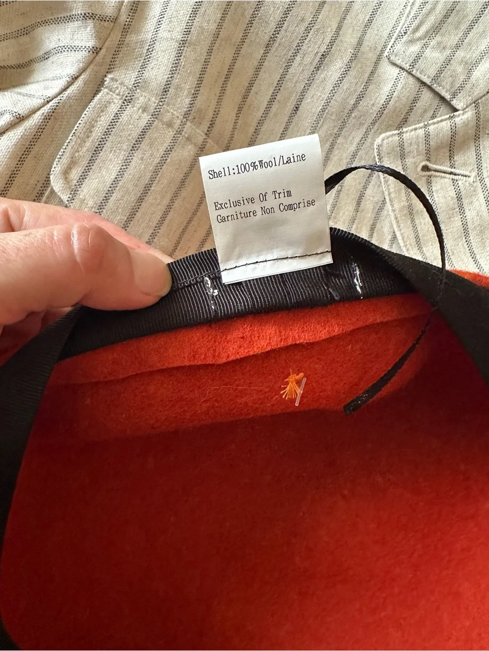 Women's Orange Wool Bow Cloche Cap - Picture 4 of 5